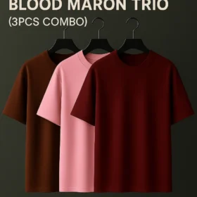 Brown, Maroon, Baby Pink Trio (3pcs Combo)