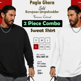 Black & White Dropshoulder Sweatshirt Duo (2pcs Combo)