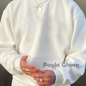 White Dropshoulder Sweatshirt